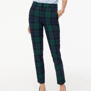 J. Crew Tartan Trousers in Navy and Emerald
